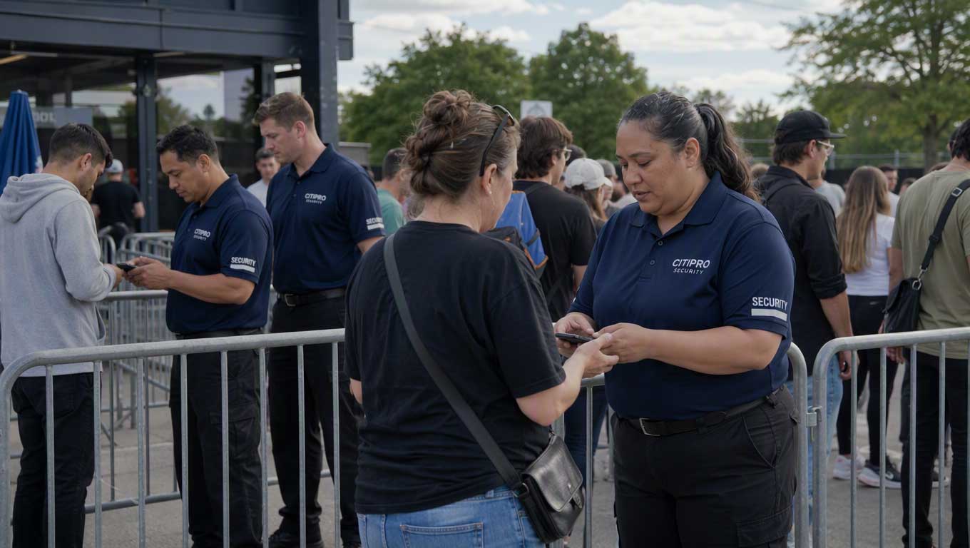 CITIPRO event security personnel checking guests in