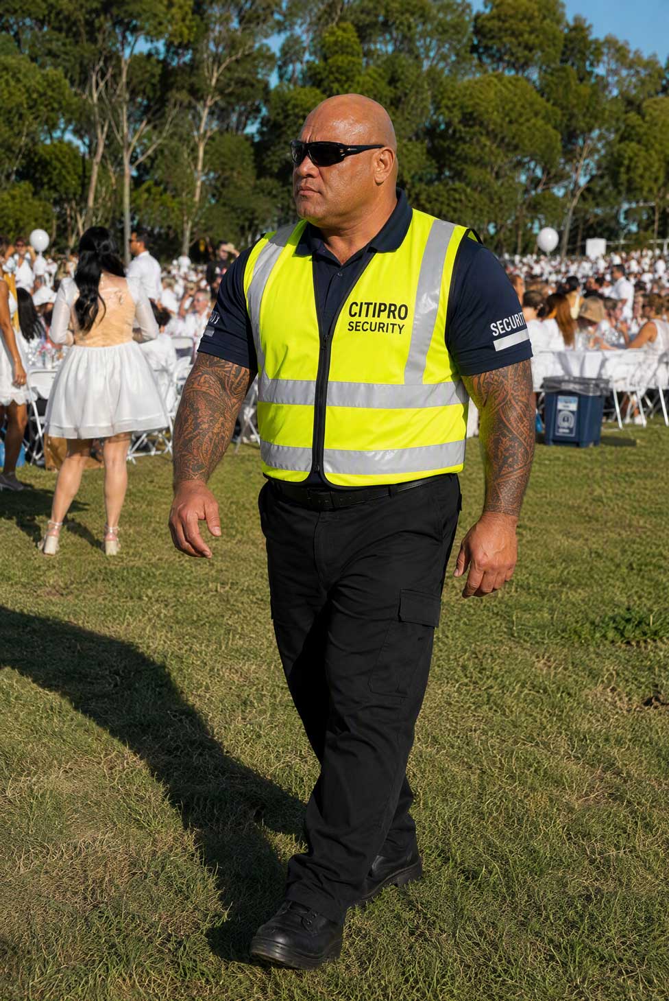 CITIPRO security officer conducting a foot patrol at a special event