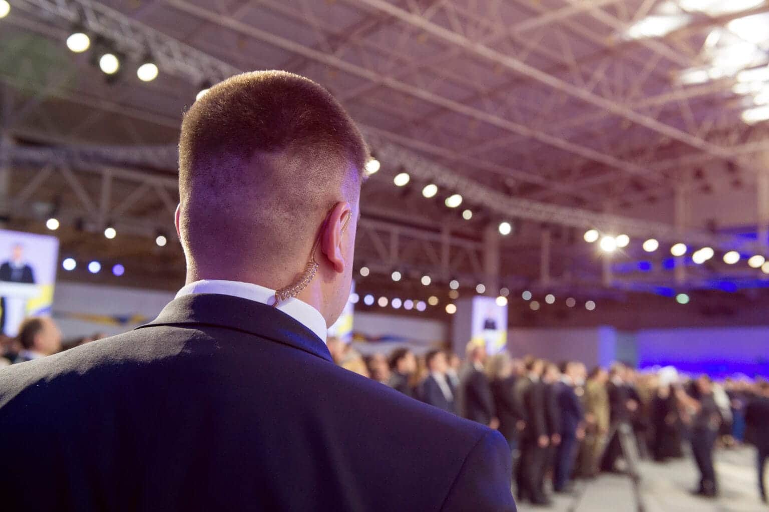 Security presence at a corporate event