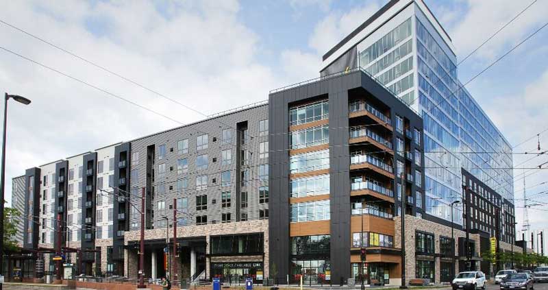 Modern mixed-use development with residential and commercial spaces
