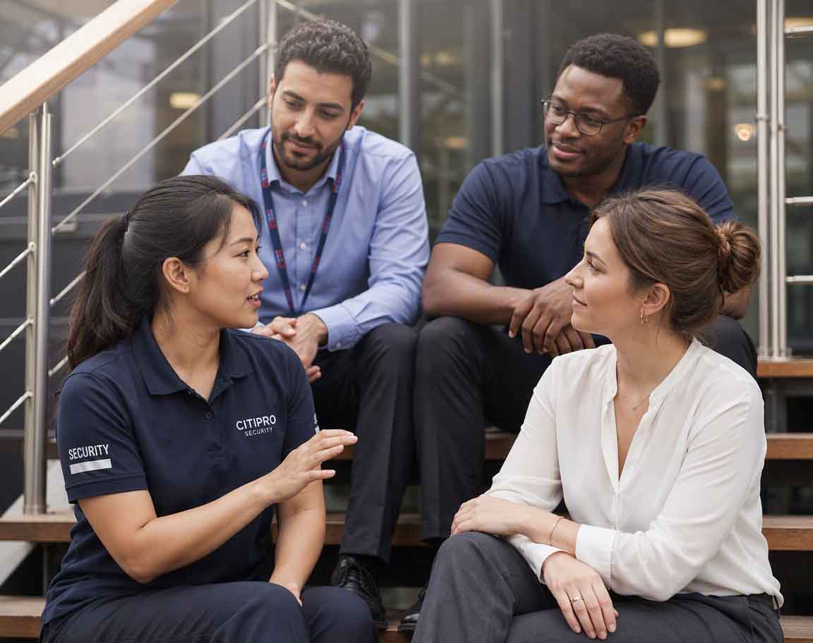 CITIPRO security professional discussing coverage with a client team