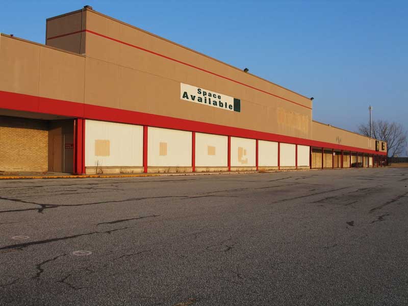 Vacant commercial property during a low-activity period